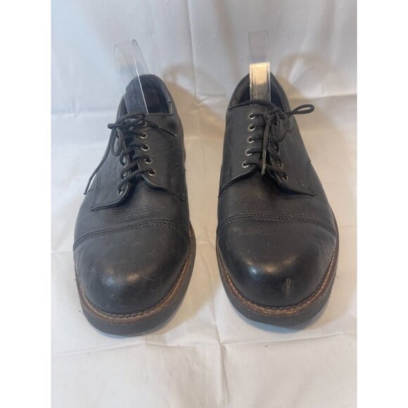 Hs Trask  Blucher LEATHER MENS OXFORDS Black BISON LEATHER H.S. TRASK SIZE 11 M - Picture 1 of 15